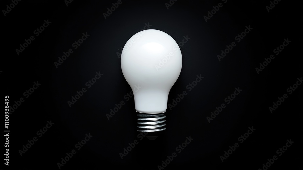 Poster minimalist view of a single led light bulb against a dark background highlighting modern design and 