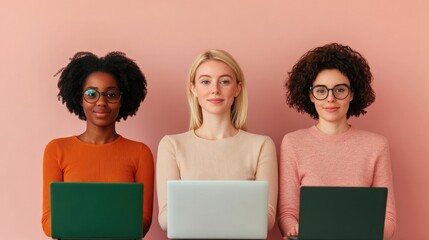 Diverse group of women participating in a coding bootcamp empowering young women to develop valuable tech skills explore career opportunities and drive innovation in the digital industry