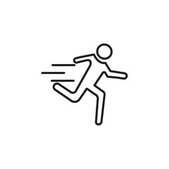 Man fast run icon Symbol mark in Outline style