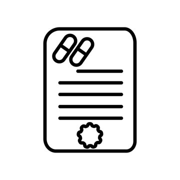 recommend clip art: Prescription and capsule icon Symbol mark in Outline style
