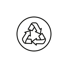 Recycle icon Symbol mark in Outline style