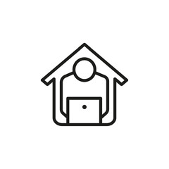 Remote work from home icon Symbol mark in Outline style