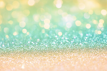 Fototapeta premium Abstract emerald green gradient background with glitter. Color gradient ombre blur. Festive christmas new year birthday.