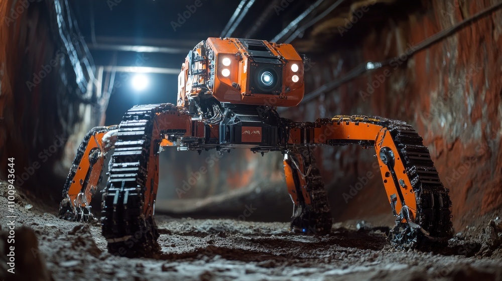 Poster a robot designed specifically for underground mining operations reduces the need for human labor in 