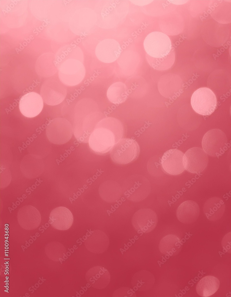 Poster circular bokeh lights creating a dreamy and ethereal atmosphere on a red background