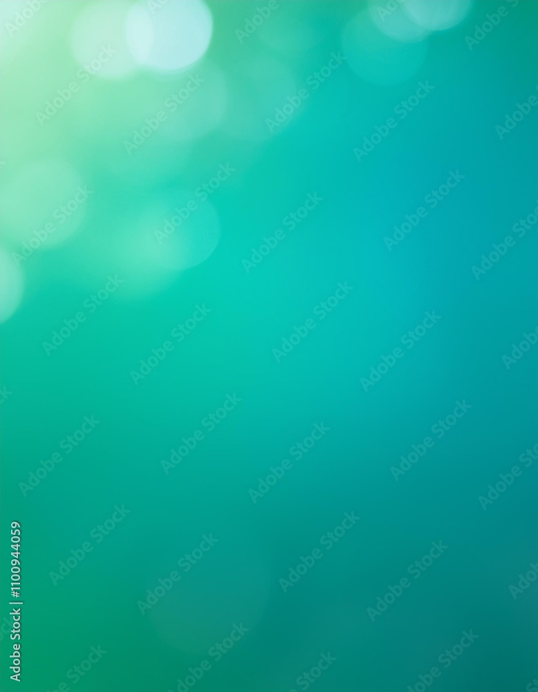 Poster circular bokeh lights radiating from a central light source on a green background