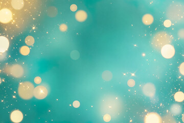 Abstract emerald green gradient background with glitter. Color gradient ombre blur. Festive christmas new year birthday.