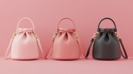 Leather bucket bag smooth modern neutral style