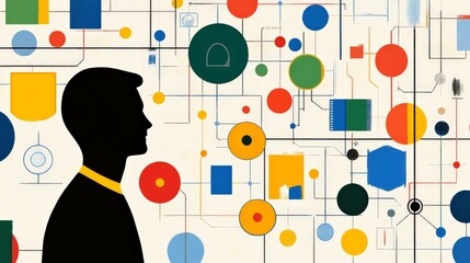 Obraz premium Colorful Mind Map Illustration for Case Study Insights