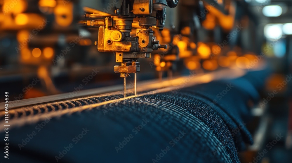 Poster automated cutting machines slicing through fabric layers with laser precision in a high-volume garme