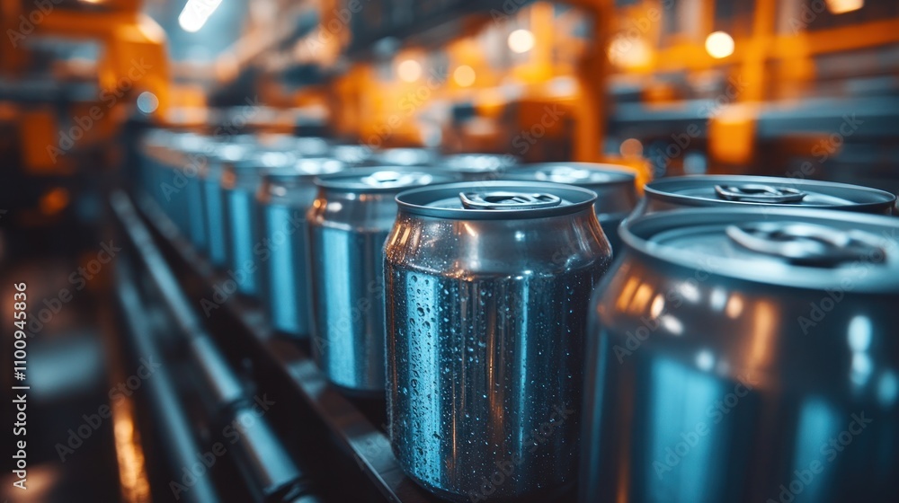 Aufkleber automated machine producing aluminum cans, stamping and shaping each can with precision in a large p