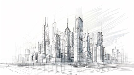 Fototapeta premium The Intricate Dance of Structure and Style: A Deep Dive into Urban Skyscraper Design