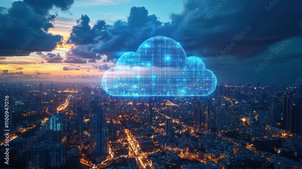 Poster collaborating between engineers and architects via digital cloud systems on construction sites