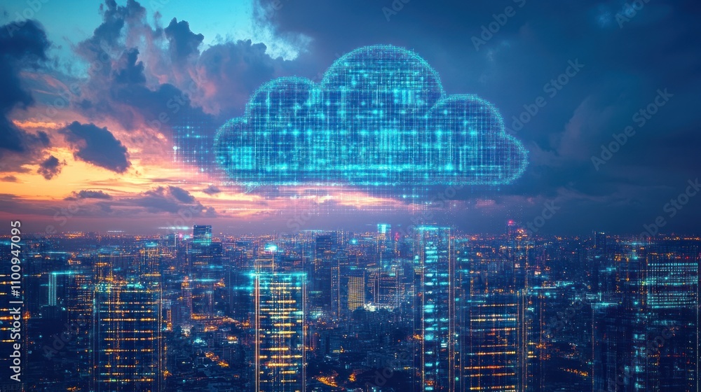 Poster collaborating between engineers and architects via digital cloud systems on construction sites