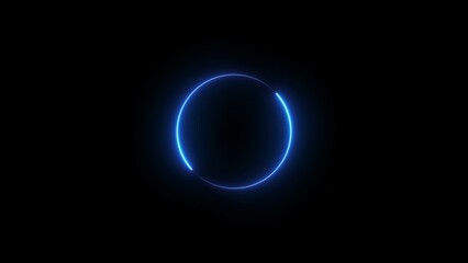 Neon light circle frame illustration.