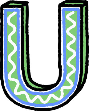 recommend clip art: Hand Drawn Playful Letter Alphabet Vector Element U