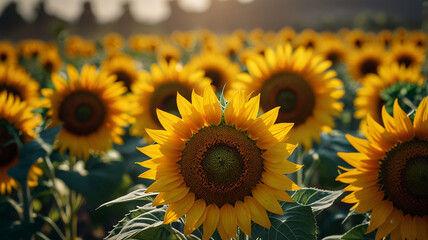 Fototapeta premium sunflowers in the field