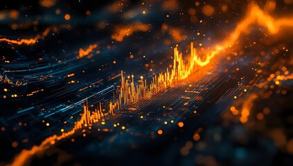 Naklejka premium Abstract Data Visualization: Network, Technology, and Digital Signals