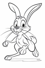 Obraz premium A Happy Cartoon Rabbit Running Quickly