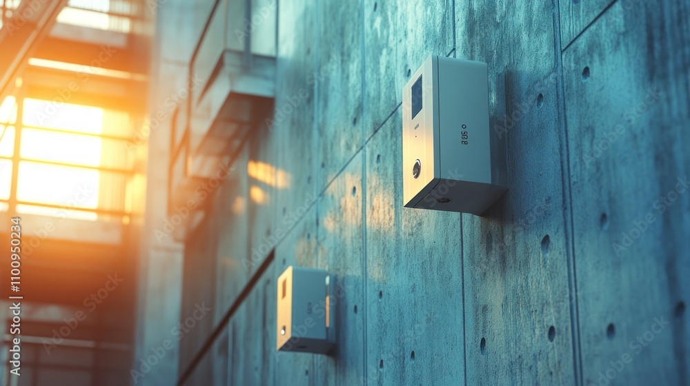 Poster motion sensors mounted on building structure for safety and inspection