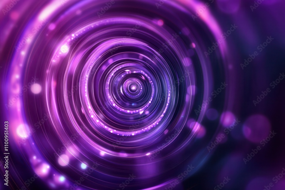 Aufkleber A swirling vortex of vibrant purple light, creating a mesmerizing visual effect with concentric circles and glowing particles.