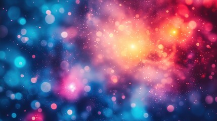 Fototapeta premium A vibrant abstract background featuring colorful bokeh and cosmic elements.