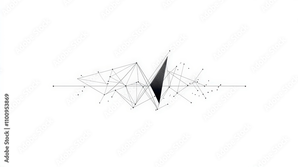 Poster abstract geometric design with lines and shapes on white background