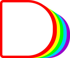 Obraz premium Colorful Rainbow Letter Alphabet Vector Element D