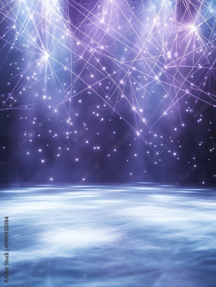 Aufkleber ethereal purple light beams illuminate a serene surface, creating a mystical atmosphere filled with 