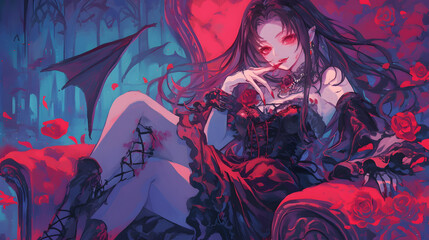 Fototapeta premium Anime Vampire Fantasy