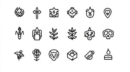 Fototapeta premium Collection of Minimalist Icons for Creative Design Projects