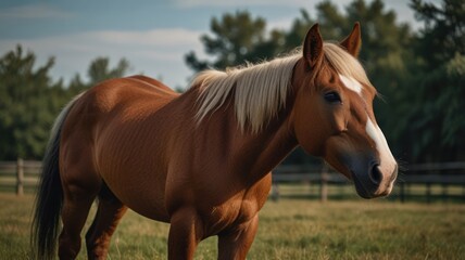 Fototapeta premium Majestic Horse in Field