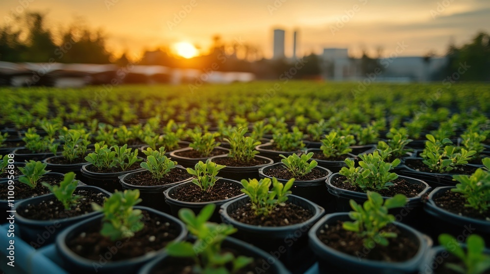 Poster the use of rooftop tree planting technology to reduce energy consumption and regulate temperatures