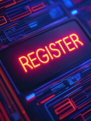 Obraz premium A vibrant digital interface featuring a prominent 