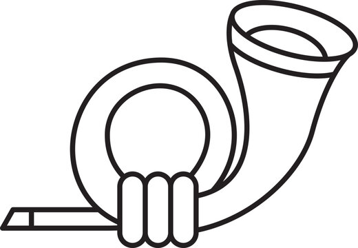 recommend clip art: Trumpet musical instrument line art style