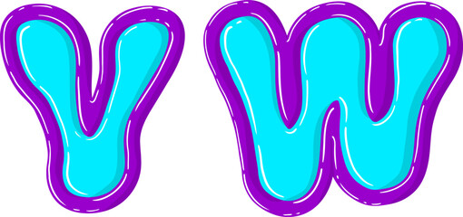 Bubble Letter Alphabet Vector Element VW