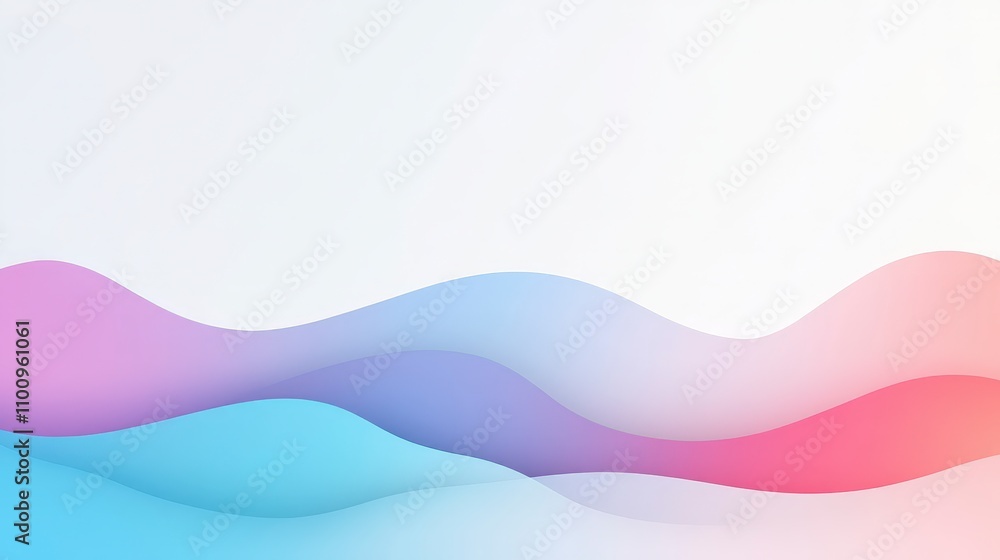 Poster soft colorful waves on light background for abstract design use