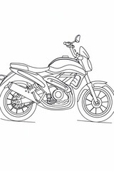Obraz premium Line Drawing Of A Modern Motorcycle Design