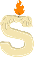 Candle Letter Alphabet Vector Element S