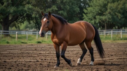 Fototapeta premium Majestic Horse in Field