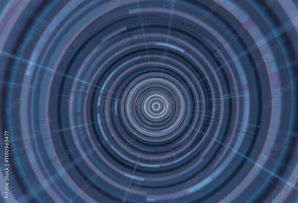 Poster abstract tunnel vision concentric circles or spirals drawing the eye inward creating depth and the i
