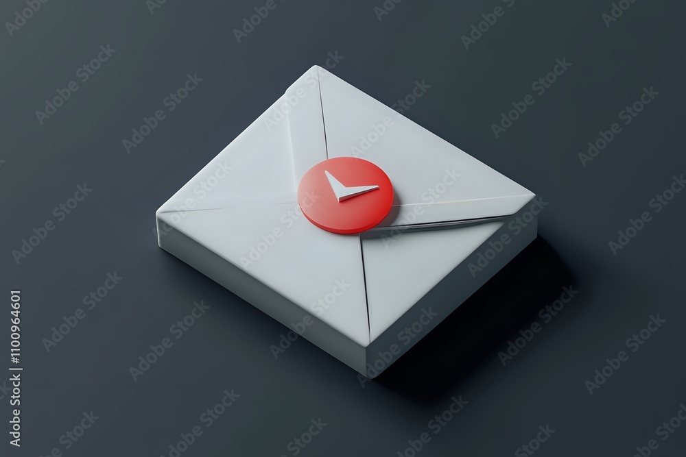Aufkleber 3d render of a sealed envelope with a red notification icon