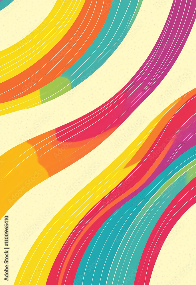 Poster grunge background with space for text or image. vibrant waves of color flow across a textured wall i