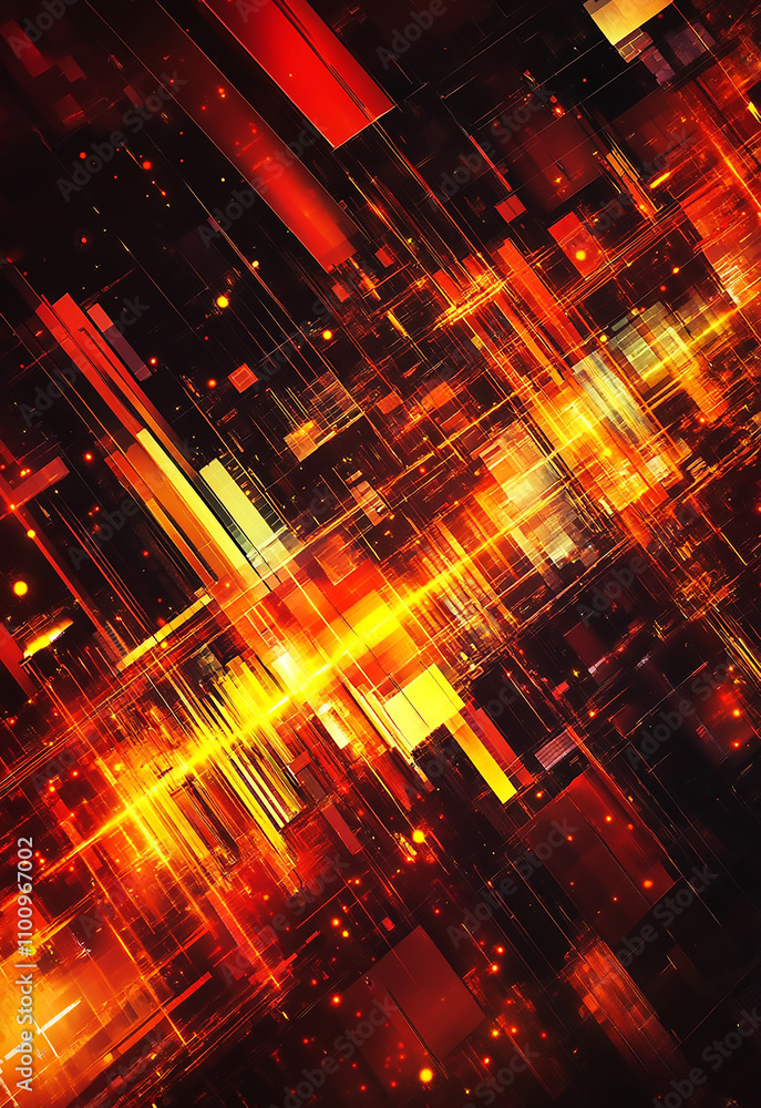 Poster abstract web of technology nodes and glowing pathways in a vibrant digital environment futuristic ab