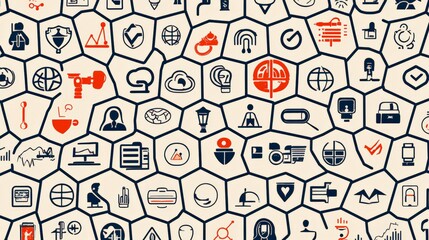 Obraz premium Visual Representation of SWOT Analysis Icons
