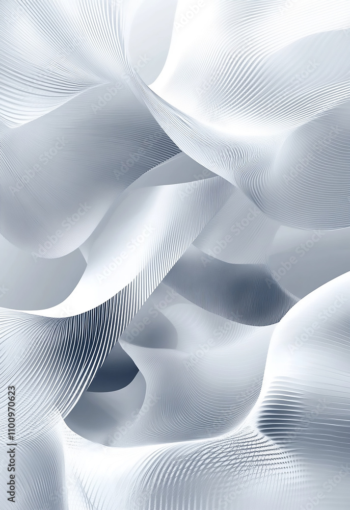Poster abstract white waves wallpaper. create a white background with a very subtle, almost imperceptible p