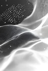 Naklejka premium Abstract White Waves Wallpaper. Create a white background with a very subtle, almost imperceptible pattern of fine lines or dots 