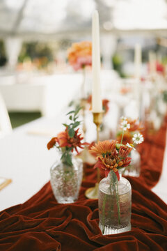 Outdoor Lowcountry Wedding Table Decor with Warm Fall Tones