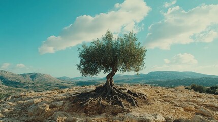 Olive Tree Symbolizing Sustainability and Connection to Land