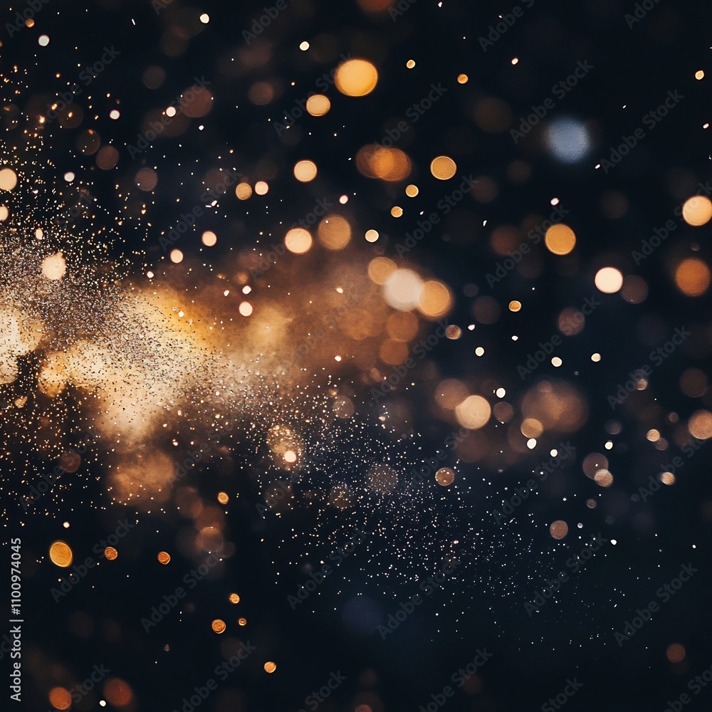 Poster mesmerizing night sky scene filled with bursts of vibrant fireworks shimmering golden sparkles and s